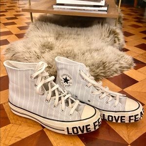 Converse Chuck 70 Love Fearlessly Leather, in light blue, size 7
